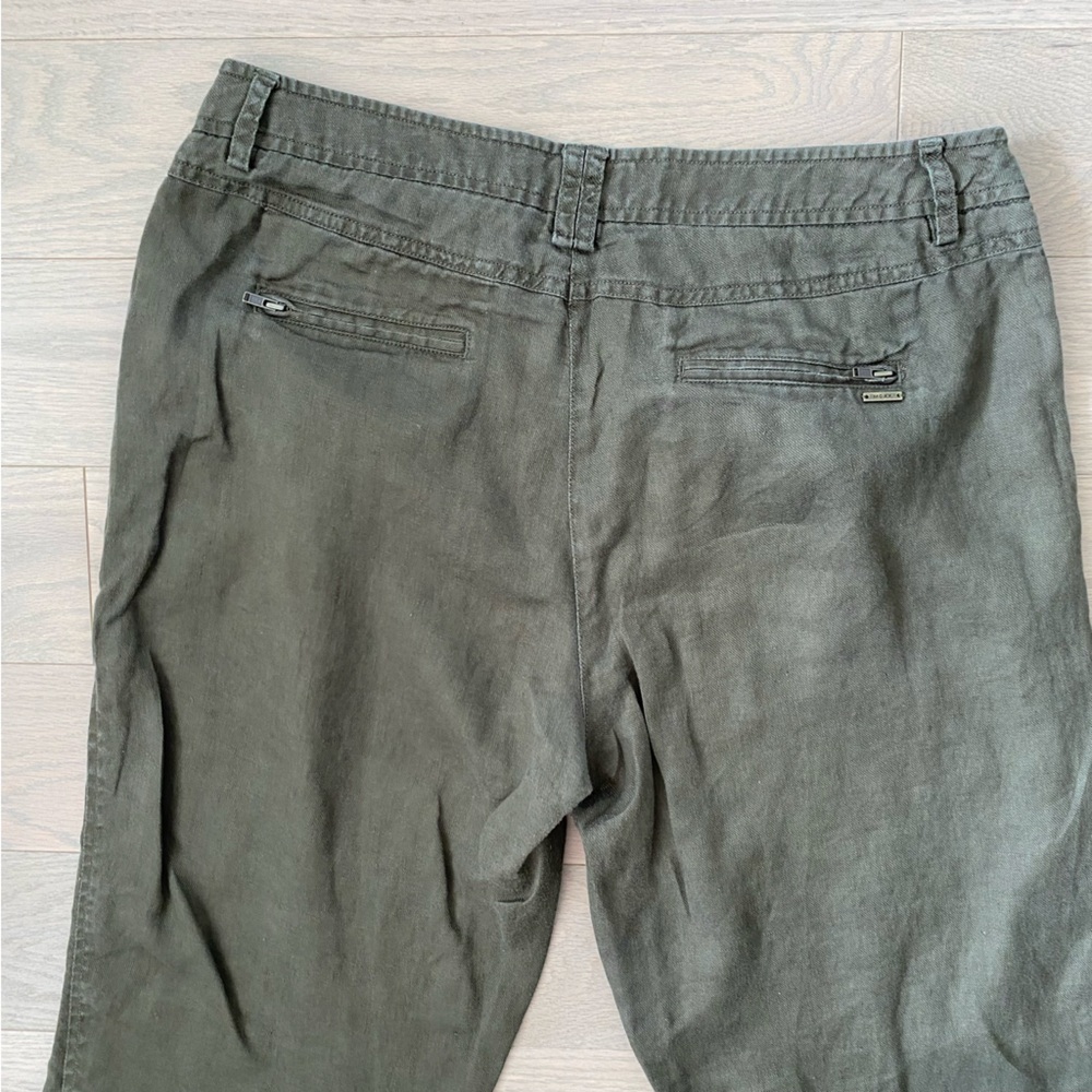 Mexx Olive Linen Cropped Straight-Leg Pants - Picture 10 of 14